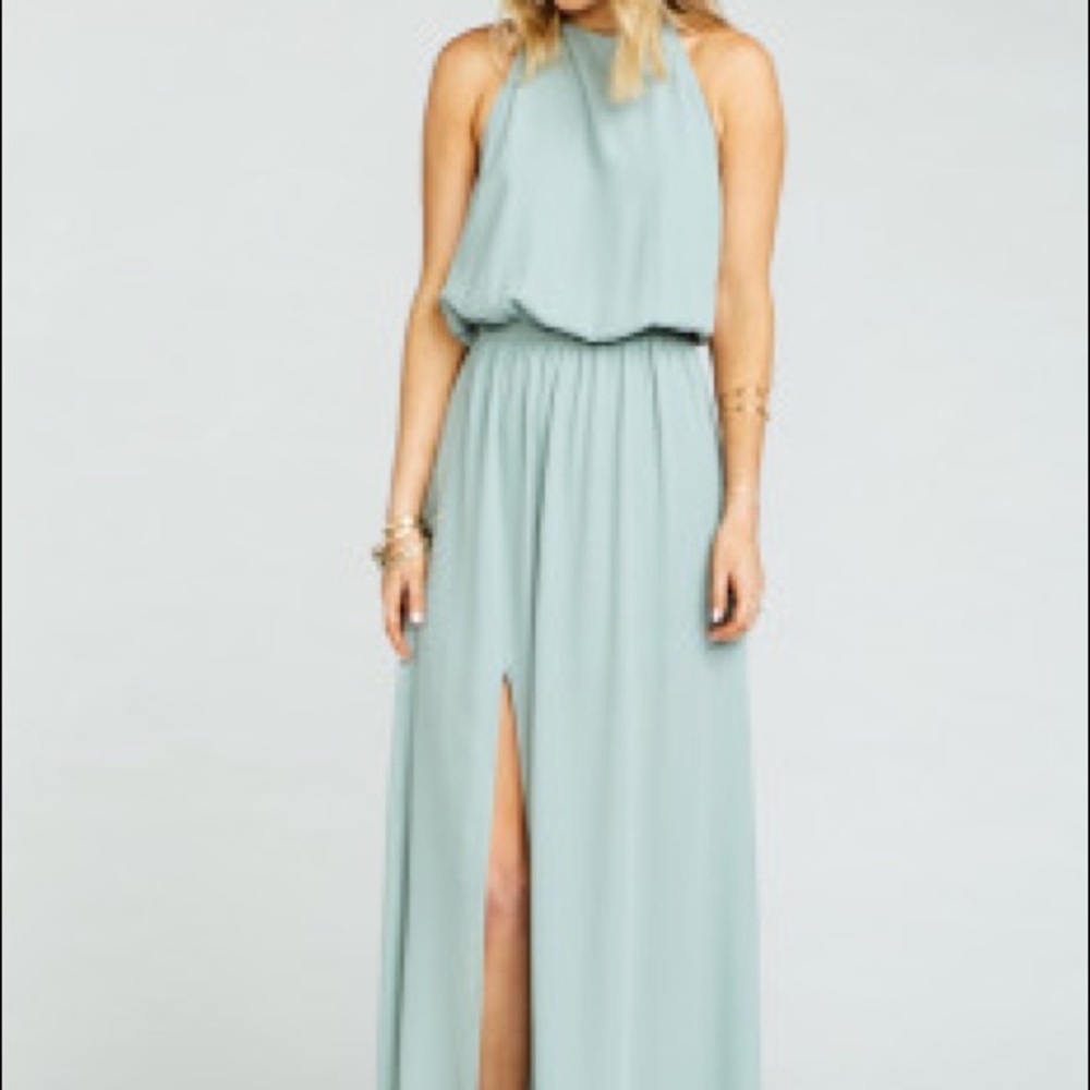HEATHER HALTER DRESS ~ SILVER SAGE CRISP
